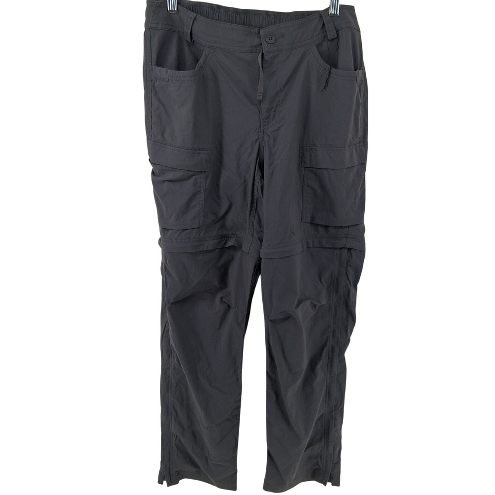 REI Co-op Womens 10 Charcoal Gray Convertible Cargo Hiking Pants Straight Leg